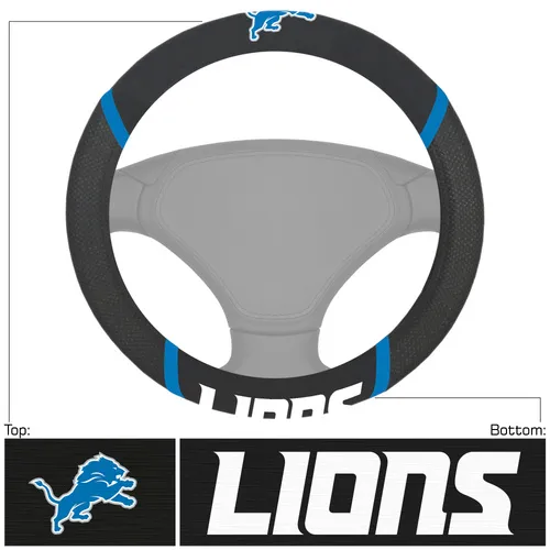 Fan Mats Detroit Lions Embroidered Steering Wheel Cover