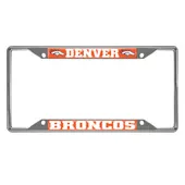 Fan Mats Denver Broncos Chrome Metal License Plate Frame, 6.25In X 12.25In