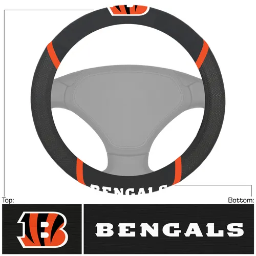 Fan Mats Cincinnati Bengals Embroidered Steering Wheel Cover