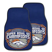 Fan Mats Denver Broncos Front Carpet Car Mat Set - 2 Pieces, 2016 Super Bowl L Champions