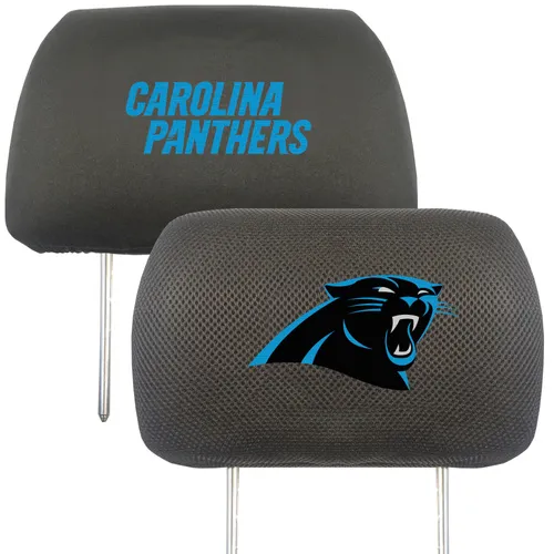 Fan Mats Carolina Panthers Embroidered Head Rest Cover Set - 2 Pieces