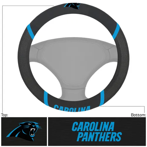 Fan Mats Carolina Panthers Embroidered Steering Wheel Cover