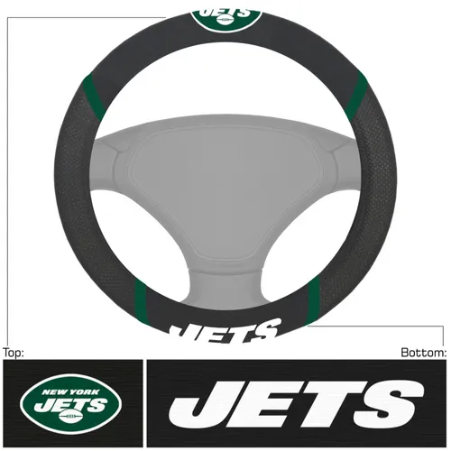 Fan Mats New York Jets Embroidered Steering Wheel Cover