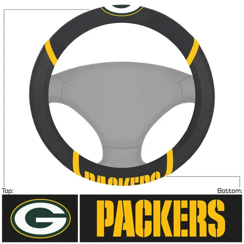 Fan Mats Green Bay Packers Embroidered Steering Wheel Cover