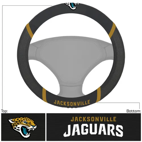 Fan Mats Jacksonville Jaguars Embroidered Steering Wheel Cover