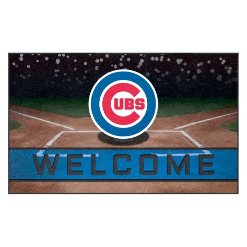 Fan Mats Chicago Cubs Rubber Door Mat - 18In. X 30In.