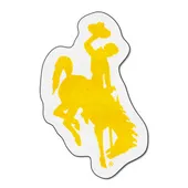 Fan Mats Wyoming Cowboys Mascot Rug Yellow Cowboy Logo