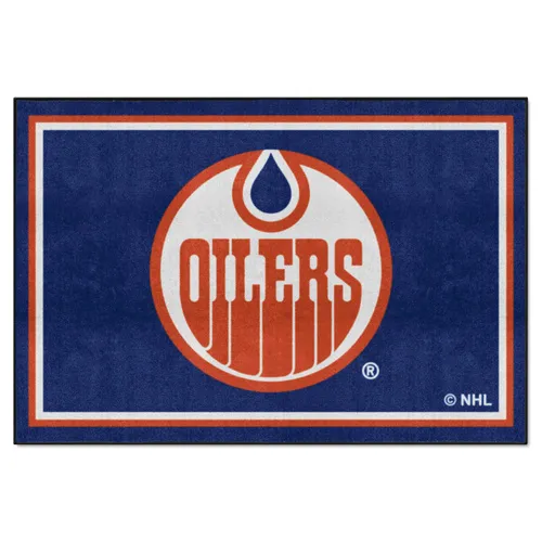 Fan Mats Nhlretro Edmonton Oilers 5Ft. X 8 Ft. Plush Area Rug