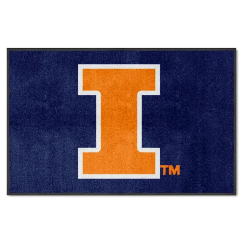 Fan Mats Illinois 4X6 High-Traffic Mat With Durable Rubber Backing - Landscape Orientation