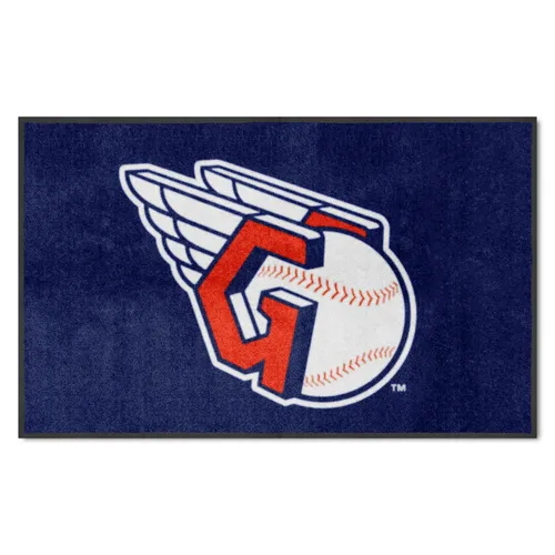 Fan Mats Cleveland Indians 4X6 High-Traffic Mat With Durable Rubber Backing - Landscape Orientation