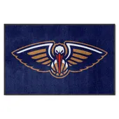 Fan Mats New Orleans Pelicans 4X6 High-Traffic Mat With Durable Rubber Backing - Landscape Orientati