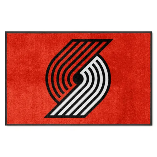 Fan Mats Portland Trail Blazers 4X6 High-Traffic Mat With Durable Rubber Backing - Landscape Orienta