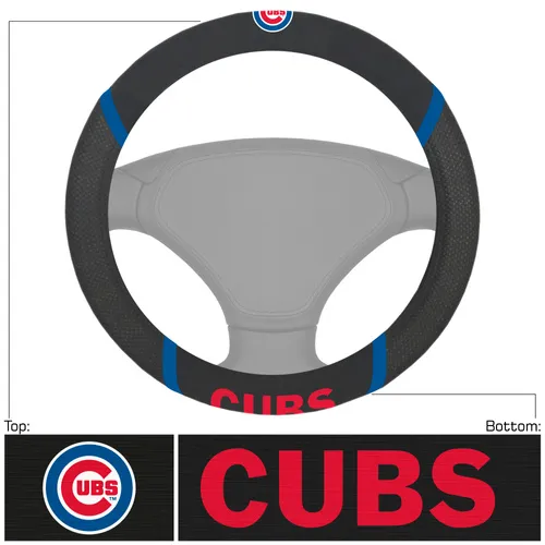 Fan Mats Chicago Cubs Embroidered Steering Wheel Cover