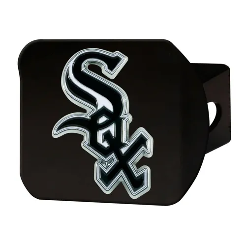 Fan Mats Chicago White Sox Black Metal Hitch Cover - 3D Color Emblem