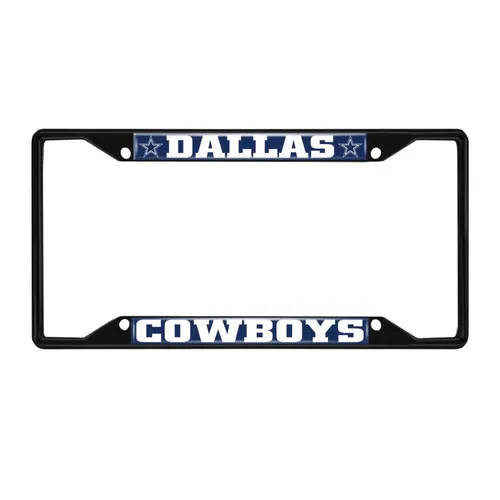 Fan Mats Dallas Cowboys Metal License Plate Frame Black Finish