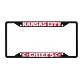 Fan Mats Kansas City Chiefs Metal License Plate Frame Black Finish