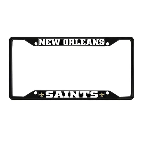 Fan Mats New Orleans Saints Metal License Plate Frame Black Finish