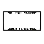 Fan Mats New Orleans Saints Metal License Plate Frame Black Finish