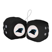 Fan Mats Carolina Panthers Team Color Fuzzy Dice Decor 3" Set