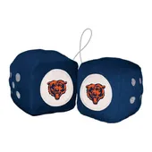 Fan Mats Chicago Bears Team Color Fuzzy Dice Decor 3" Set