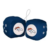 Fan Mats Denver Broncos Team Color Fuzzy Dice Decor 3" Set