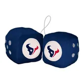 Fan Mats Houston Texans Team Color Fuzzy Dice Decor 3" Set