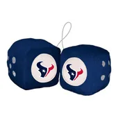 Fan Mats Houston Texans Team Color Fuzzy Dice Decor 3" Set