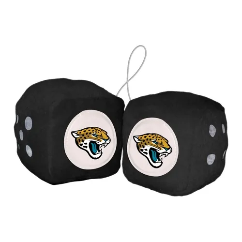 Fan Mats Jacksonville Jaguars Team Color Fuzzy Dice Decor 3" Set