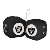 Fan Mats Las Vegas Raiders Team Color Fuzzy Dice Decor 3" Set