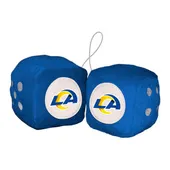 Fan Mats Los Angeles Rams Team Color Fuzzy Dice Decor 3" Set