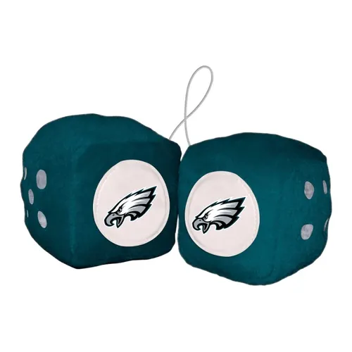 Fan Mats Philadelphia Eagles Team Color Fuzzy Dice Decor 3" Set