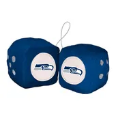 Fan Mats Seattle Seahawks Team Color Fuzzy Dice Decor 3" Set