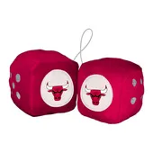 Fan Mats Chicago Bulls Team Color Fuzzy Dice Decor 3" Set