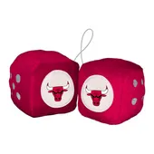 Fan Mats Chicago Bulls Team Color Fuzzy Dice Decor 3" Set