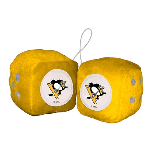 Fan Mats Pittsburgh Penguins Team Color Fuzzy Dice Decor 3" Set