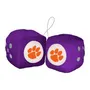 Fan Mats Clemson Tigers Team Color Fuzzy Dice Decor 3" Set