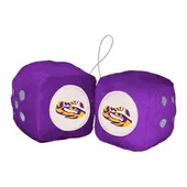 Fan Mats Lsu Tigers Team Color Fuzzy Dice Decor 3" Set