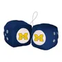 Fan Mats Michigan Wolverines Team Color Fuzzy Dice Decor 3" Set