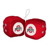 Fan Mats Ohio State Buckeyes Team Color Fuzzy Dice Decor 3" Set