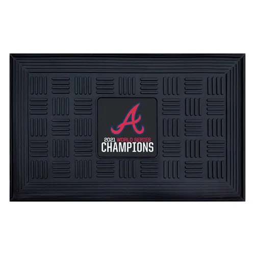 Fan Mats Atlanta Braves 2021 Mlb World Series Champions Heavy Duty Vinyl Medallion Door Mat - 19.5In