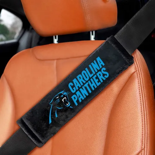 Fan Mats Carolina Panthers Embroidered Seatbelt Pad - 2 Pieces