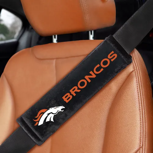 Fan Mats Denver Broncos Embroidered Seatbelt Pad - 2 Pieces