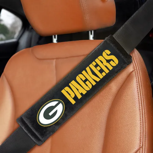 Fan Mats Green Bay Packers Embroidered Seatbelt Pad - 2 Pieces