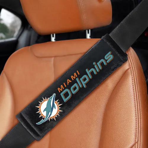 Fan Mats Miami Dolphins Embroidered Seatbelt Pad - 2 Pieces