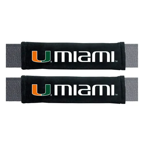 Fan Mats Miami Hurricanes Embroidered Seatbelt Pad - 2 Pieces