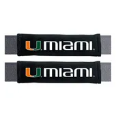 Fan Mats Miami Hurricanes Embroidered Seatbelt Pad - 2 Pieces