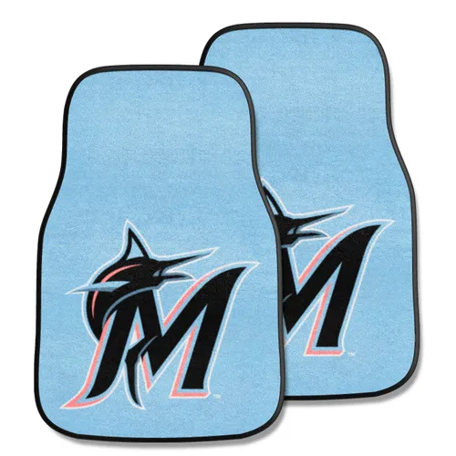 Fan Mats Miami Marlins Front Carpet Car Mat Set - 2 Pieces