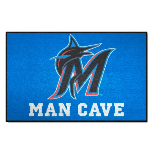 Fan Mats Miami Marlins Man Cave Ulti-Mat Rug - 5Ft. X 8Ft.