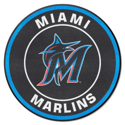 Fan Mats Miami Marlins Roundel Rug - 27In. Diameter