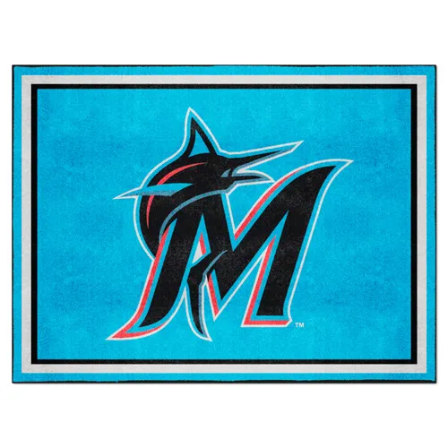 Fan Mats Miami Marlins 8Ft. X 10 Ft. Plush Area Rug